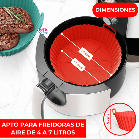2 Forro Silicona Para Air Fryer Redondo Reutilizable