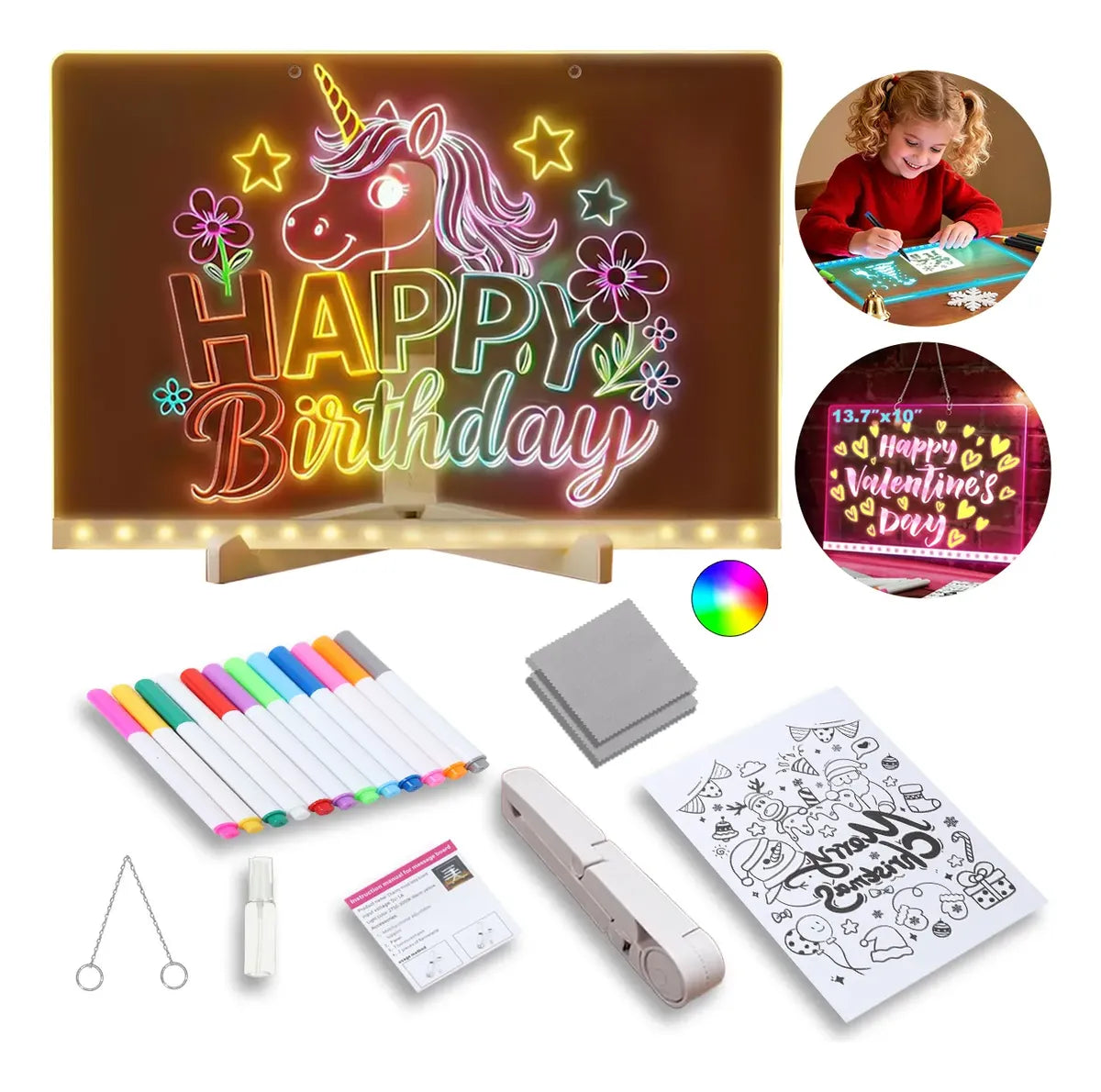 Pizarra Mágica 20cm X 30cm Luz Led usb